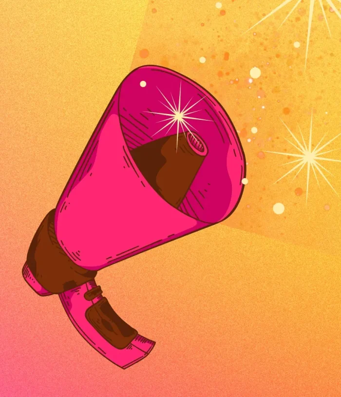 Megaphone with Sparkles